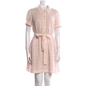 Coach Plaid Short Sleeve Light Pink Mini Dress